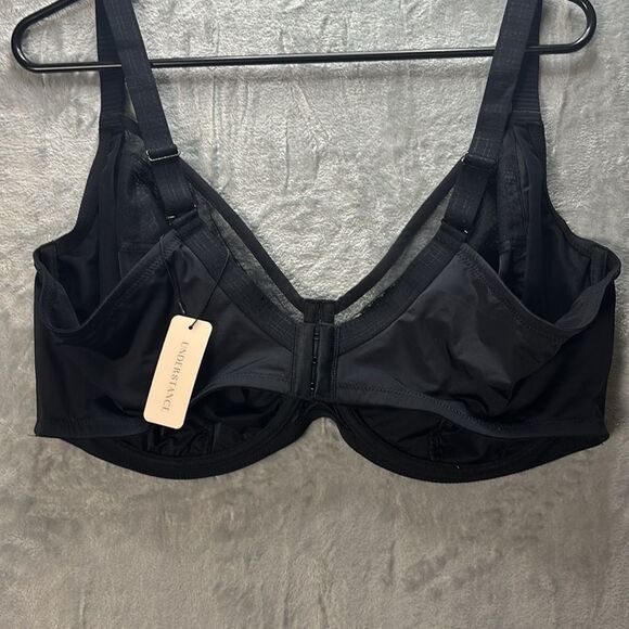 NWT New Understance Black Lace Sheer Salma Flexwire Full Coverage Bra Size 46G - Picture 7 of 9